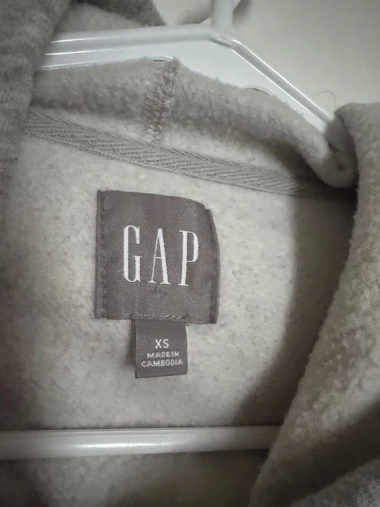 GAP Gray Crewneck Hoodie with Navy Logo - Picture 2 of 3